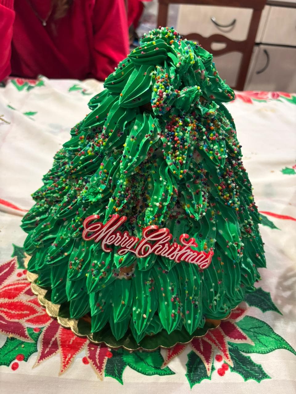 Merry Christmas tree-shaped cake