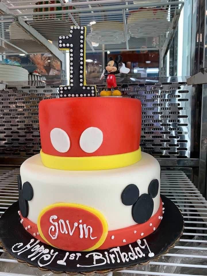 Multi-tier celebration cake with flowers